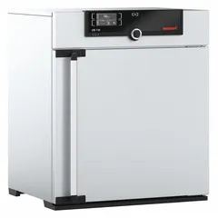 Natural gravity convection oven with 3.81 cu ft capacity, 300°C max temperature, and 2800 W power at 230V AC. Temperature uniformity ±1.8°C, accuracy ±0.1°C up to 99.9°C and ±0.5°C above 100°C. Suitable for drying, heating, and sterilizing in laboratory and industrial processes.