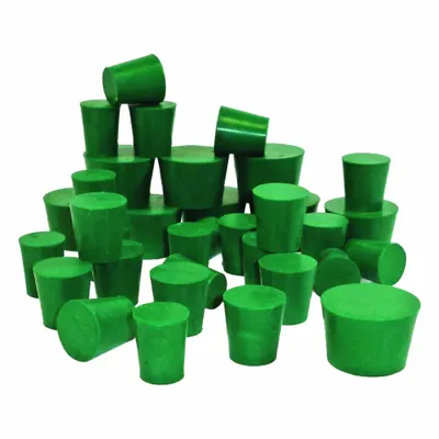 UNITED SCIENTIFIC SUPPLIES Neoprene Stopper, Size 7, Green, Solid (0 Holes) - Rubber Stoppers