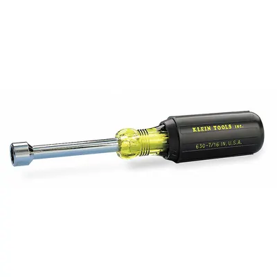 KLEIN TOOLS Hollow Round Shank Nut Driver: Straight, SAE, Without Magnetized Tip, Std - Standard Nut Drivers