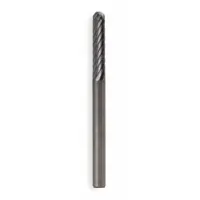 WIDIA Carbide Bur: Ball-Nosed Cylinder, SC-3, Single Cut, 3/8" x 3/4" Head, 1/4" Shank (MPN M40296)
