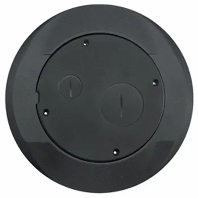 HUBBELL WIRING DEVICE-KELLEMS Floor Subplate: Round, Silver, Aluminum, Smooth - Aluminum Electrical Floor Box Covers
