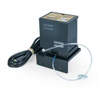 Tube-type oil skimmer with polyvinyl tube, 17-inch reach, and 1 quart per hour removal capacity. Designed to remove floating oils from coolant sumps, parts washers, and industrial wastewater. Optional timer available for automated operation