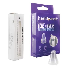 These replacement probe covers are designed for use with digital ear thermometers. Each cover measures 1 inch in overall length and provides a hygienic barrier for temperature readings, helping to prevent cross-contamination in clinical or home healthcare settings.