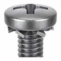 SEMS Screw: External Tooth, M3x0.50 Thread Size, 6 mm Lg, Stainless Steel, Passivated, Pan, 25 PK (MPN 1-MPE-3-6)