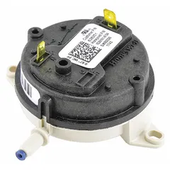 This YORK pressure switch is a replacement HVACR control used to monitor and regulate refrigerant or air pressure in commercial heating, ventilation, air conditioning, and refrigeration systems. It opens or closes electrical contacts at preset pressure thresholds to protect equipment and ensure safe operation.