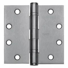 This full mortise-mount butt hinge is made of steel with a 1 5/8 in leaf width. It features a ball bearing type and a removable pin, suitable for heavy-duty door applications in commercial and industrial settings.