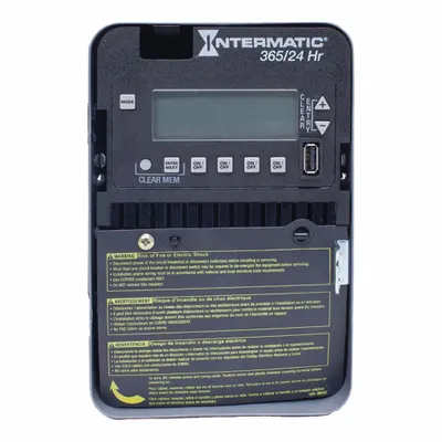 INTERMATIC Electronic Timer: 24 hr, Not Astronomic, 120-277V AC, DPST/SPST - Digital Timer Switches