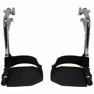 ALCO Aluminum Footrest with Heel Loops for Wheelchairs, Compatible with Guardian - Leg Rest Pads for Wheelchairs