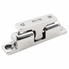 This stainless steel grab catch features a pull opening action, with a height of 7/8 in and width of 1/2 in. It is used to secure cabinet doors, panels, and enclosures in industrial and commercial settings, providing a manually operated latch for machinery, electrical panels, and access doors.