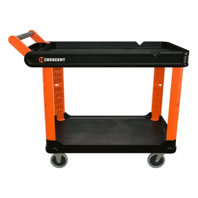 CRESCENT Utility Cart: 500 lb, 37 in L x 23 in W x 23 in H Overall Dim, 2 Shelves - Starter Carts