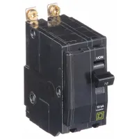 SQUARE D Miniature Circuit Breaker: 10 A, 120/240V AC, Single Phase, 10kA at 120/240V AC, 2 Poles (MPN QOB210)