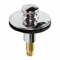 WATCO Drain Stopper: Plastic, Unfinished, 2 in Overall Dia, Push and Pull, 1 1/2 in Fits Drain Size (MPN 38520-CP)