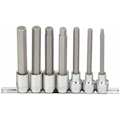WESTWARD Socket Bit Set: 1 - 25 Pieces, 1/2 in Drive Size, 7 Pieces - Hex Bit Socket Sets