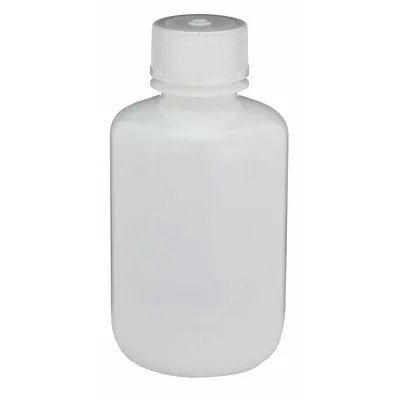 GLOBE SCIENTIFIC Sampling Bottle: HDPE, 4.22 fl oz, 125 mL, Natural - HDPE Narrow Mouth Round Lab Bottles