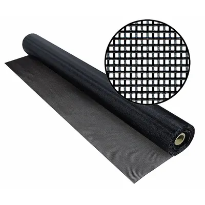 PHIFER Replacement Screen: Polyester, Black, 17 x 13 Mesh Size, 4 ft Wd - Polyester Door and Window Screen
