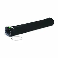 This dewatering bag filters water from oil-contaminated flows in industrial fluid management. It is used in sumps, tanks, or pipelines to separate oil from water, with a max flow rate of 375 gpm and oil capacity of 1.8 gal.