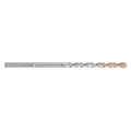 This 25-pack of masonry drill bits features a 3-flat shank for secure grip in rotary drills. Each bit has a 1/8 in diameter, 3 in overall length, and 2 in maximum drilling depth. Suitable for drilling into masonry materials such as concrete, brick, and block.