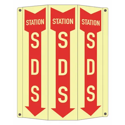 LYLE Tri-Bend Projection SDS Station (W Arrow) Sign - Tri-Bend Projection SDS Station (W Arrow) Signs