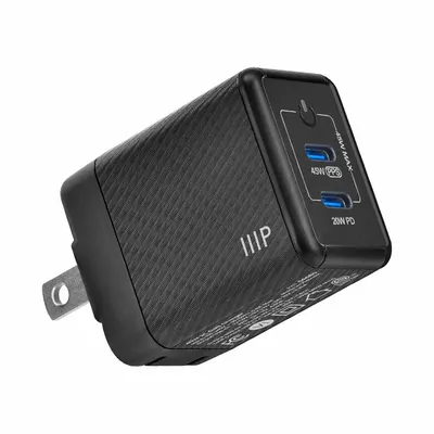 MONOPRICE Wall Charger: 110V AC, 2 Output Connectors, Black, 4.05 A Max. Output Current - Wall Chargers