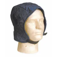 CONDOR Hard Hat Liner: Nylon, Ears/Head, Hook-and-Loop, Blue, Universal, Hook-and-Loop, Heavy Duty