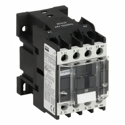 Dayton Non-Reversing IEC Contactor, 3 Poles, 9 A, 24V AC Coil, 3NO - Non-Reversing IEC Contactors