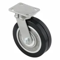 HAMILTON CASTER & MFG. CO. Plate Caster: Kingpinless Swivel, Polyurethane, 8 in Wheel Dia, Rectangle (MPN S-ZFWH-8SWF70D)