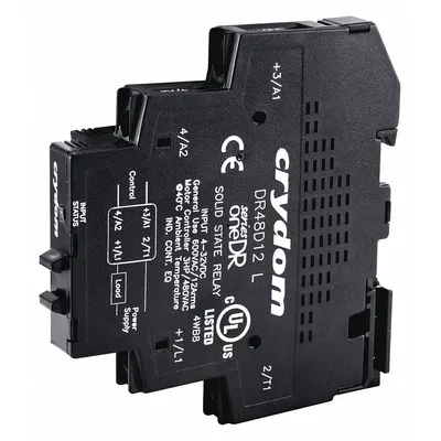 CRYDOM Solid State Relay: DIN-Rail Mounted, 48 to 600V AC Output, Heat Sink Integral - DIN-Rail Mounted Relays
