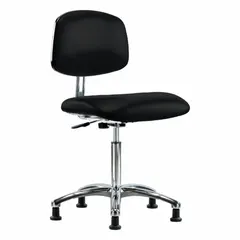 Vinyl ESD & Cleanroom Task Chair, Armless, 18 1/2 in Seat, 21 1/2-29 in Height, ISO 4, ESD-Safe, Aluminum Base