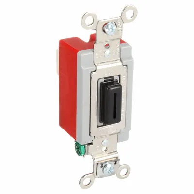 HUBBELL Wall Switch: Locking Switch, Single Pole, Maintained, Black, 120/277V AC - Locking Wall Switches