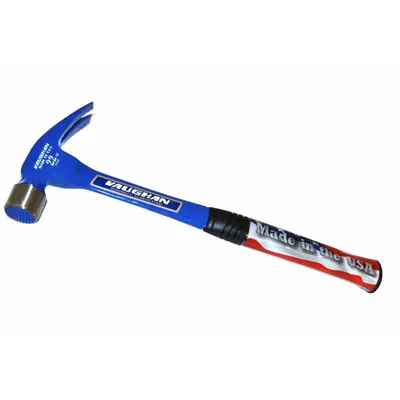 VAUGHAN Claw Hammer: Steel, Textured Grip, Steel Handle, 22 oz Head Wt, 16 in Overall Lg - Steel Straight-Claw Hammers