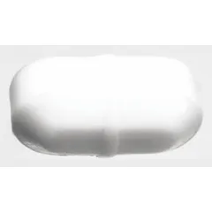 Octagonal stir bar made of Alnico for strong magnetic coupling. Overall length 15.9 mm, diameter 8 mm, white color. Autoclavable for sterile applications. Used with magnetic stirrers to mix liquids in beakers or flasks.