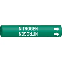 Pipe Marker: Nitrogen, Green, White, Fits 2 1/2 to 3 7/8 in Pipe O.D., 1 Pipe Markers, With Arrows (MPN 4099-C)