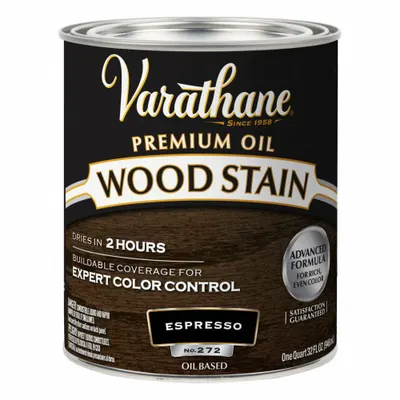 VARATHANE Interior Oil-Based Semi-Transparent Wood Stain, Espresso, Satin, 1 qt - Wood Stains
