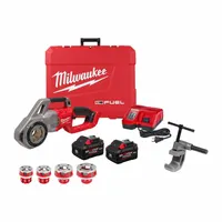 MILWAUKEE Compact Threader: Cordless, M18, For 1/8 in to 1 1/4 in Pipe, 4 Die Heads (MPN 2870-22)