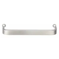 Fixed, non-recessed pull handle with threaded holes for #6-32 screws. Made of stainless steel with a satin silver finish, 0.394 in grip thickness. Suitable for cabinets, enclosures, and machinery requiring a durable metal handle