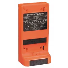 Charger base only accepting 120/100 V AC and 12 V DC input. Designed for charging compatible STREAMLIGHT devices in industrial settings such as maintenance, inspection, and emergency response operations.