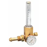 This flowmeter regulator and hose kit from MILLER is designed for use with argon gas. It features a CGA 580 inlet connection and a 5/8"-18 female right-hand outlet. The unit provides precise control and measurement of gas flow for welding applications