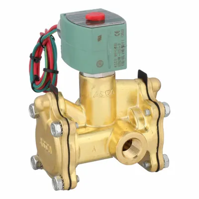 REDHAT Solenoid Valve: 3-Way, Normally Closed, 3/8 in Pipe Size, 110V AC/120V AC - 3-Way/2-Position, Normally Closed Solenoid Valves