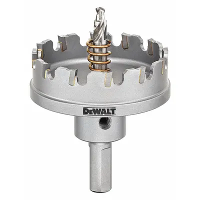 DEWALT Hole Saw: 7/8 in Saw Dia., 2 Teeth per Inch, 1/4 in Max. Cutting Dp, Carbide Tipped - Multi-Material-Cutting Hole Saws with Attached Arbor