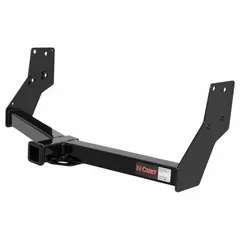 This Class III hitch is designed for the Nissan QX4, featuring a carbon steel construction with a powder-coated finish. It offers a 5,000 lb gross trailer weight capacity and a 5,000 lb gross vehicle weight capacity. Installation requires no drilling. Suitable for towing trailers, boats, or campers.