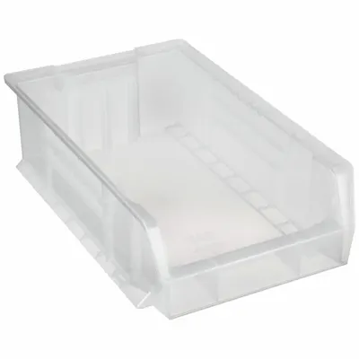 AKRO-MILS Clearview Hopper Bin, 12 3/8 in x 6 in, Clear, Stacking Capable - Clearview Hopper Bins