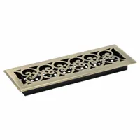 Floor Register: Floor, 15 1/2 in H, 5 1/2 in W, Decorative, Antiqued, Brass, Steel Grille, One-Way (MPN SPH414-A)