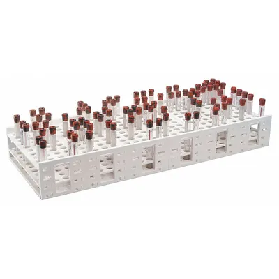 HEATHROW SCIENTIFIC Tube Rack: 11 1/4 in Overall Wd, 4 1/2 in Overall Ht, 27 1/4 in Overall Lg - Lab Storage Racks