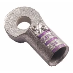 Straight side terminal lug for terminating 2/0 gauge cable at a 3/8 inch stud. Tin-plated copper contact material accepts both crimp and solder termination methods. Suitable for electrical connections in industrial panels, switchgear, and heavy equipment.