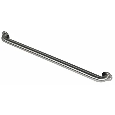 BESTCARE Wall Grab Bar: Stainless Steel, Satin, 250 lb Wt Capacity, 1 1/2 in Base Dia - Institutional Bathroom Grab Bars