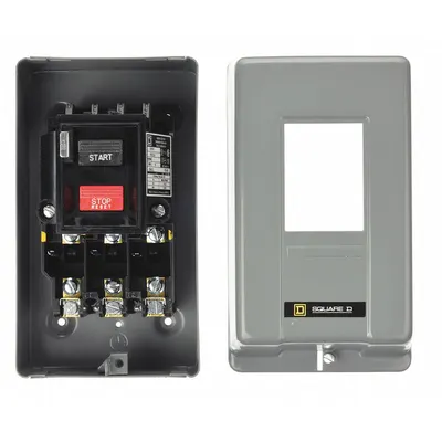 SQUARE D Manual Motor Starter: Non-Reversing, 2 Poles, 27 A, NEMA Size M-1 - Enclosed Non-Reversing Starters with Thermal Overloads
