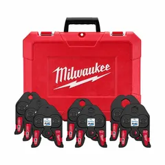 This jaw and ring set is designed for use with standard and extended press tools to form connections on 1/4 to 1-1/8 in pipe. Constructed from forged steel, it incorporates ZoomLock® MAX technology for secure joints in HVAC and plumbing applications.