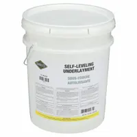 Cement-based self-leveling underlayment for smoothing and leveling concrete and masonry substrates before floor finishing. Gray color, supplied in a 50 lb pail. Contains no VOCs, suitable for interior applications where low emissions are required