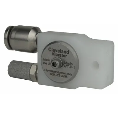 CLEVELAND VIBRATOR CO. Pneumatic Vibrator: 47.1 lbf, 10,580 vpm, 1/8 in, CVT-P, 90 dBA - Sanitary Turbine & Ball Vibrators