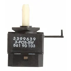 OEM selector switch for Whirlpool washing machines and dryers. Controls cycle selection for wash and dry settings. Part number 3399639.